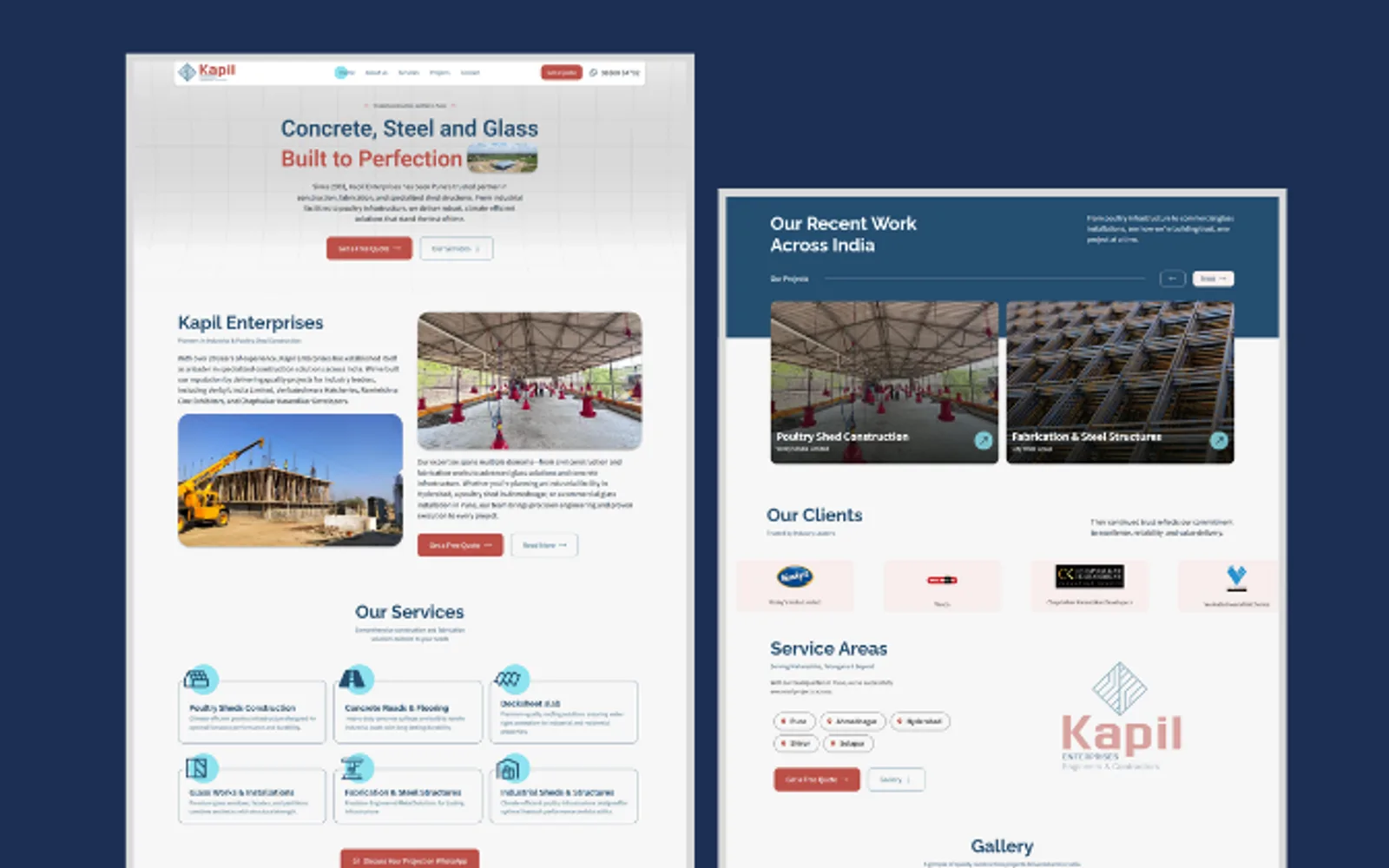 Work proof: Kapil Enterprises - WordPress custom designed website