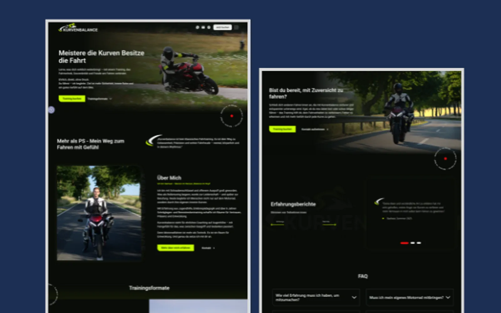 Work proof: Kurvenbalance - WordPress custom designed website