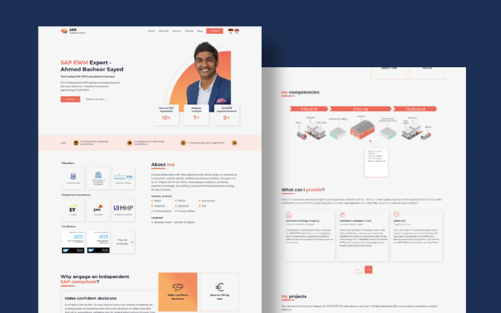 Work proof: ABS Consultancy - WordPress custom designed website