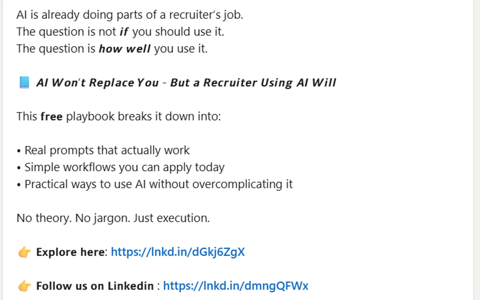 Work proof: Promotion activity on Linkedin