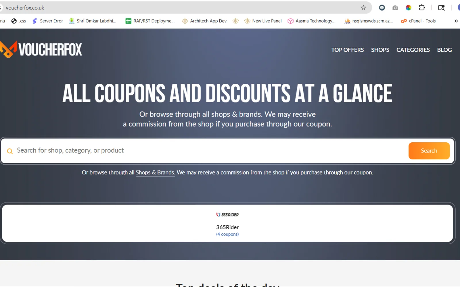 Work proof: Offers & Discount website