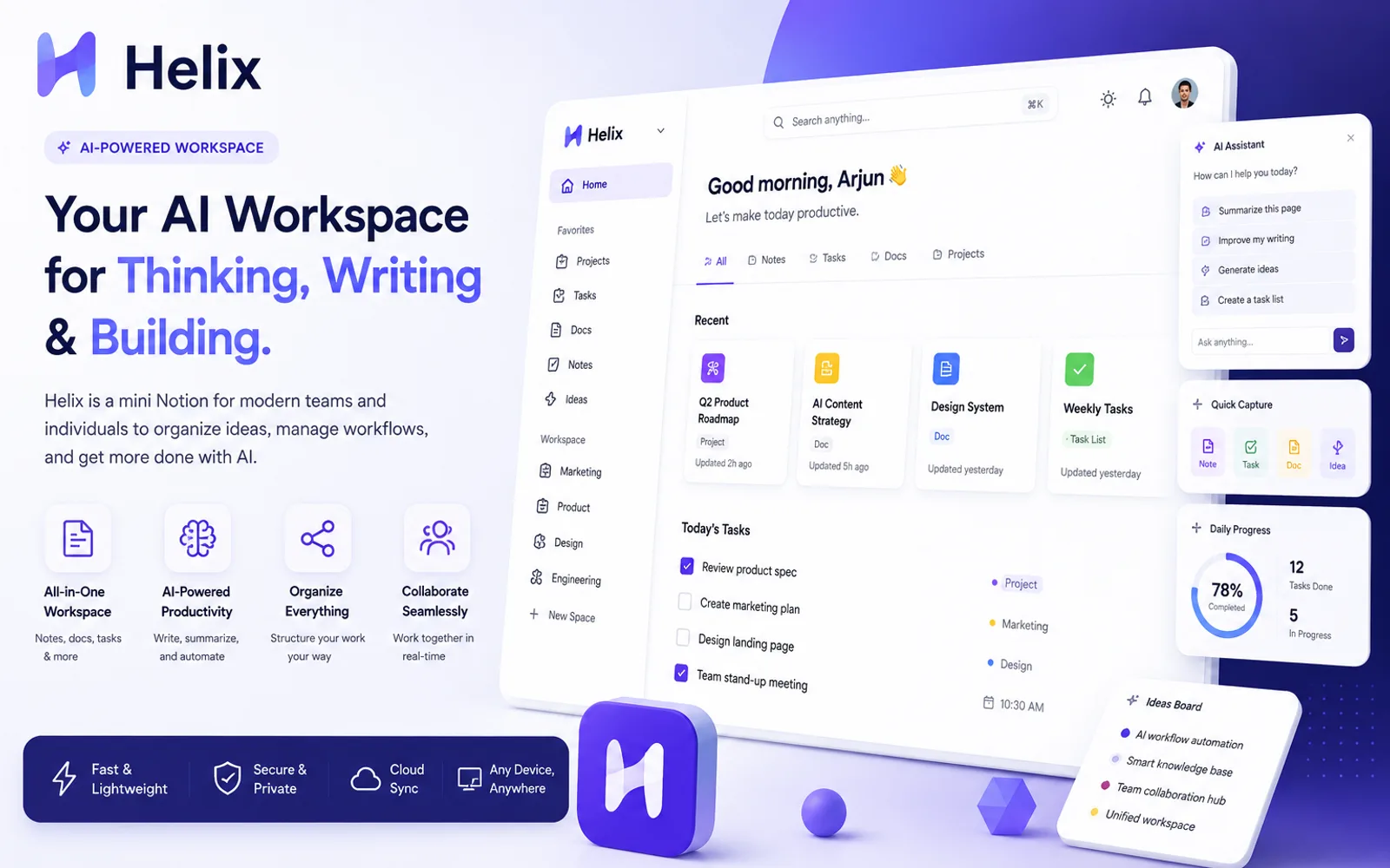 Helix AI-Powered Workspace & Productivity Platform portfolio cover