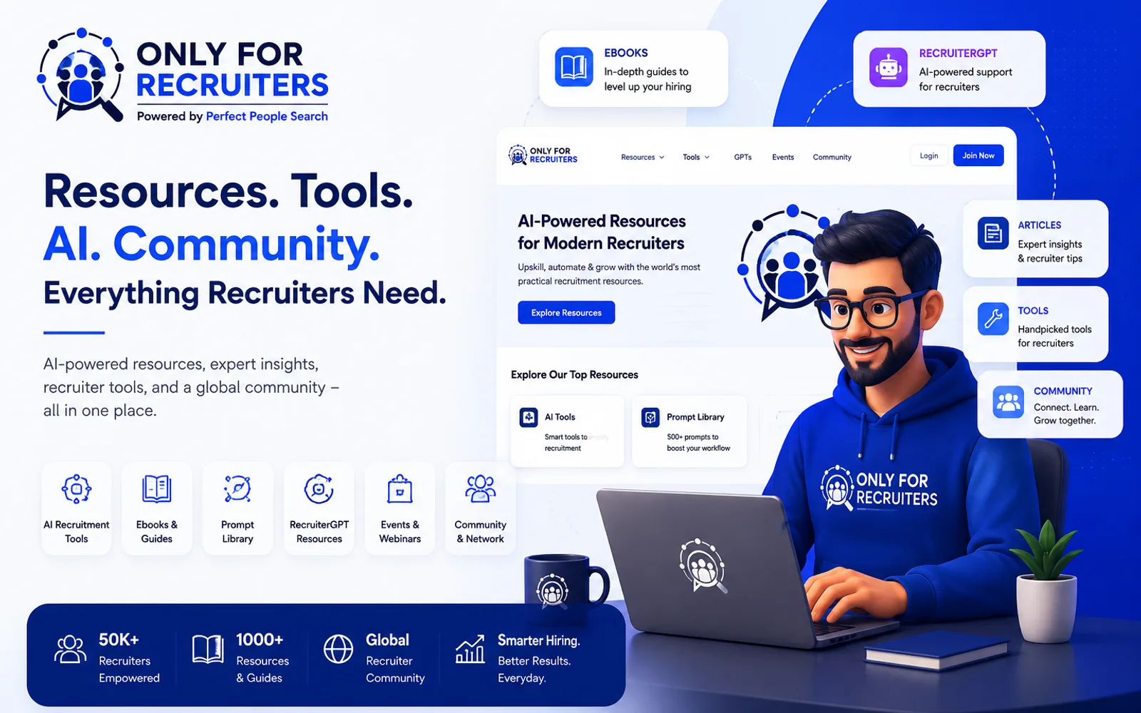 Only For Recruiters AI-Powered Recruitment Resource & Community Platform portfolio cover
