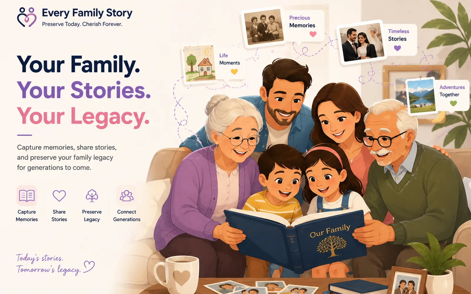 Every Family Story- Digital Family Legacy & Storytelling Platform Experience portfolio cover